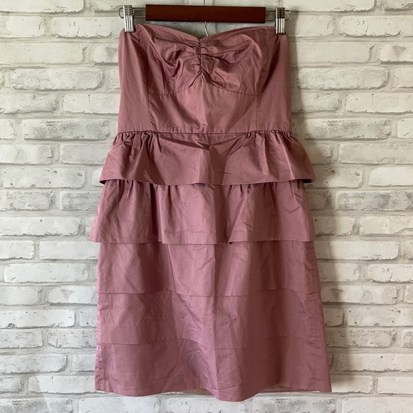 J. Crew Dresses & Skirts - J. Crew Mauve/Dusty Rose Strapless Ruffle Dress